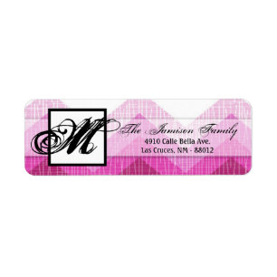 .75"x2.25" Return Address Label Ombre Pink Chevron