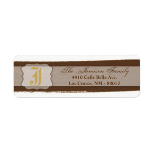 .75"x2.25" Return Address Label Ombre Stripe Brown