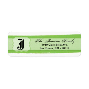 .75"x2.25" Return Address Label Ombre Stripe Green