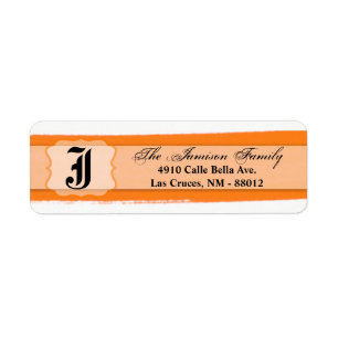 .75"x2.25" Return Address Label Ombre Stripe Orang