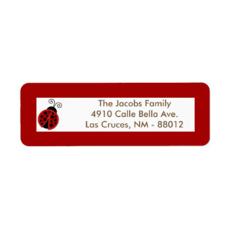 .75"x2.25" Return Address Label Red Ladybug