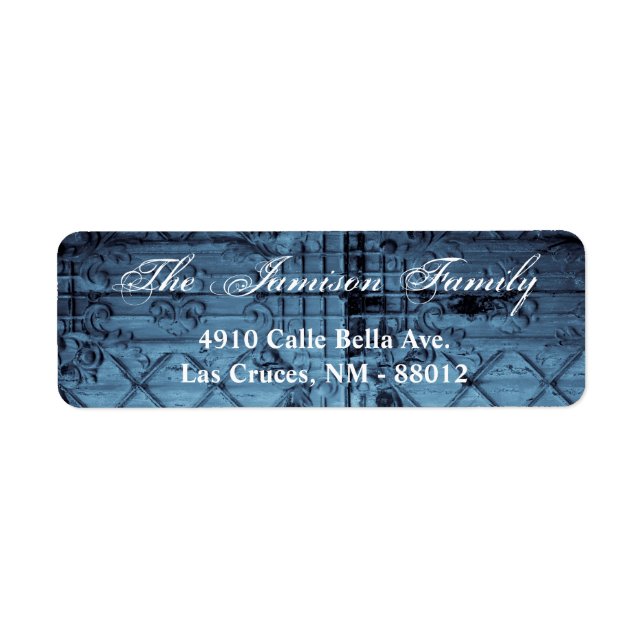 .75"x2.25" Return Address Label Rustic Tin Panel C (Front)