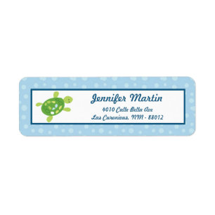 .75"x2.25" Return Address Label Sea Turtle Reef