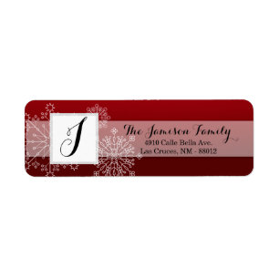 .75"x2.25" Return Address Label Winter Snowflakes