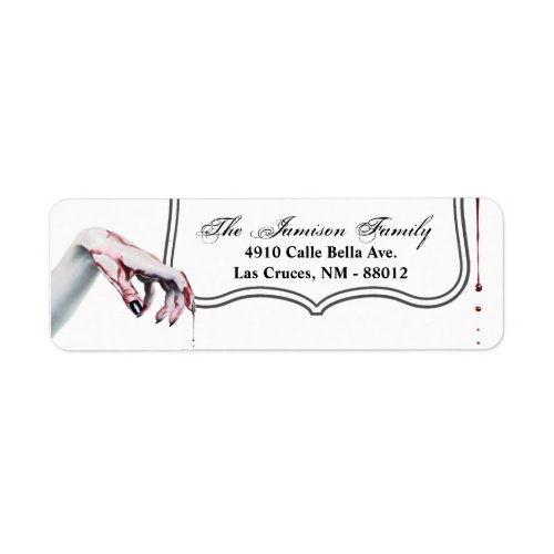 75x225 Return Address Label Zombie blood drip