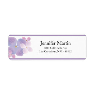 .75"x2.25" Return Address Purple Hydrangea Label