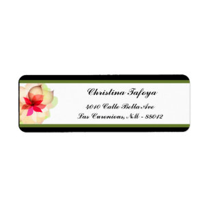 .75" x 2.25" Return Address Colorful Lotus Flower Label