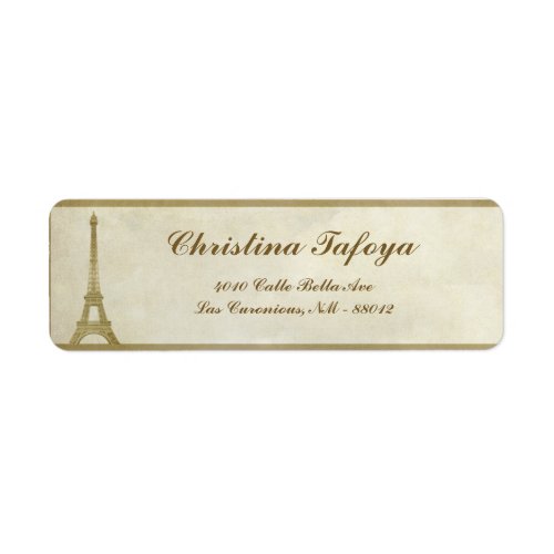 75 x 225 Return Address Vintage Paris Label