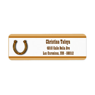 .75" x 2.25" Return Address Wagon Wheel/Horse Shoe Label