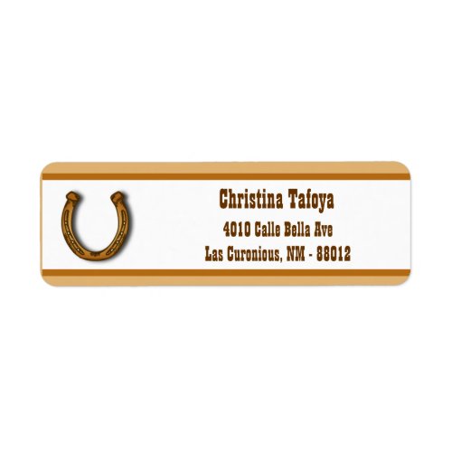 75 x 225 Return Address Wagon WheelHorse Shoe Label