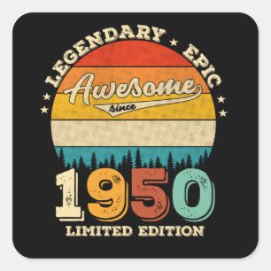 75 Year Old Bday 1950 Awesome 75th Birthday Gift Square Sticker