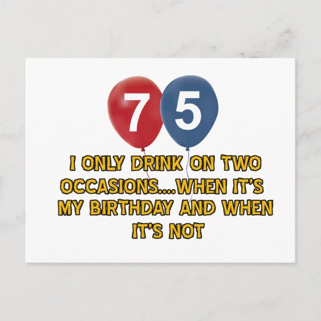 75 year old birthday designs postcard (Front)