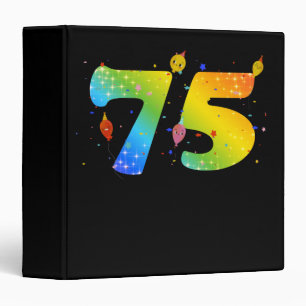75 Year Old Girls 75th Birthday 3 Ring Binder