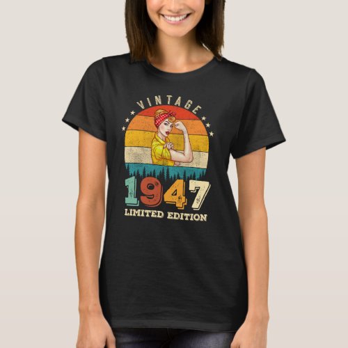 75 Year Old Women Bday 1947 Vintage 75th Birthday T_Shirt