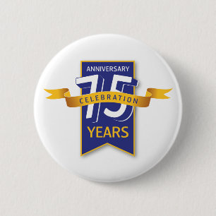 75 Years Anniversary Design Button