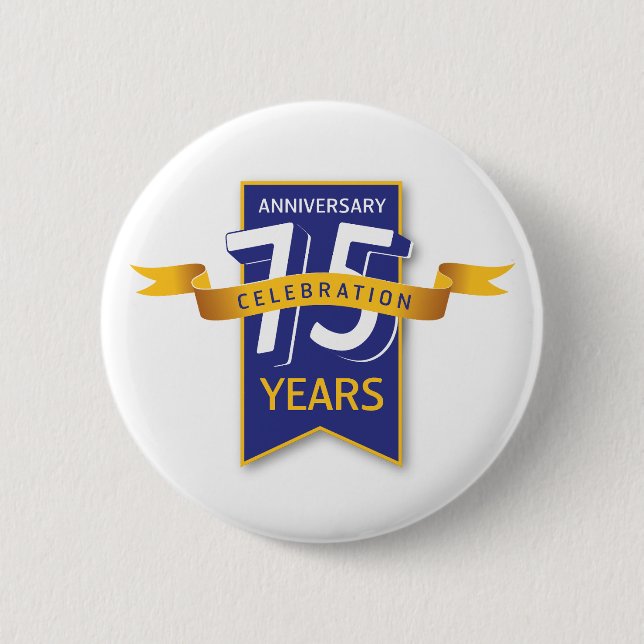 75 Years Anniversary Design Button (Front)