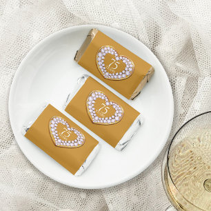 75 years anniversary gold diamond heart custom hershey's miniatures