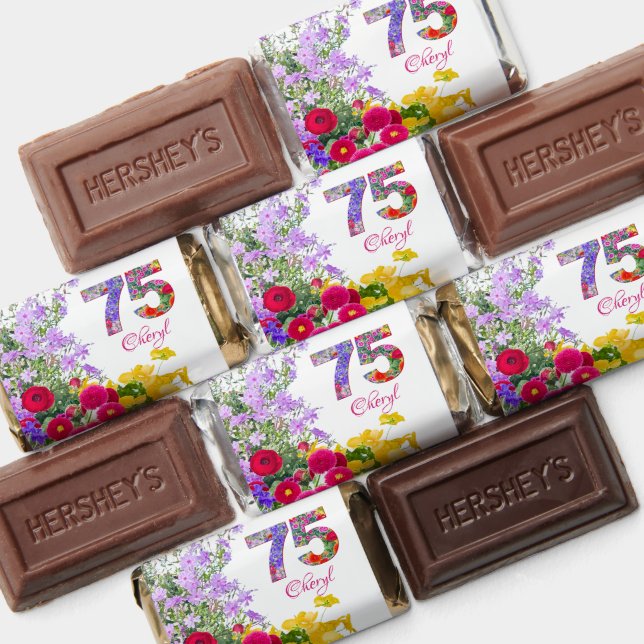 75 Years Elegant Garden Floral – 75th Birthday Hershey's Miniatures (Assorted)