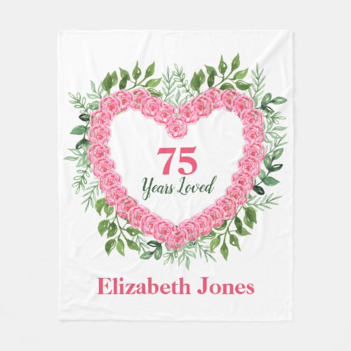 75 Years Loved 75th Birthday Blanket