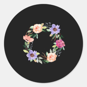 75 Years Loved 75th Birthday Floral 75 Years Loved Classic Round Sticker