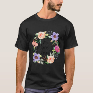 75 Years Loved 75th Birthday Floral 75 Years Loved T-Shirt