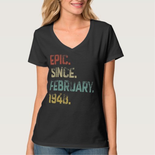 75 Years Old Awesome Epic Since February 1948 75th T_Shirt