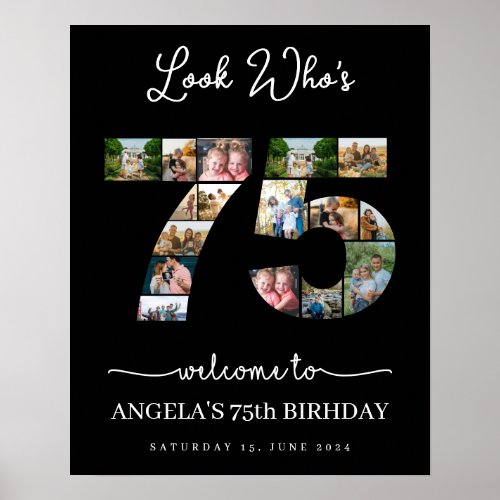 75 years old look whos 75 birthday party poster