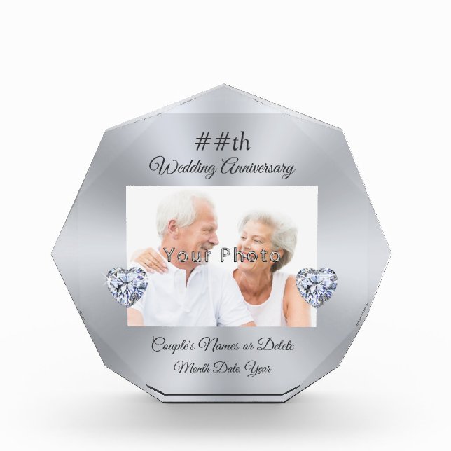 75th, 70th or 60 years Diamond Anniversary Gifts (Front)