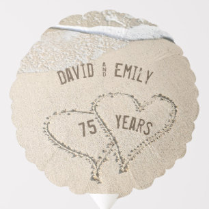 75th Anniversary Beach Hearts Balloon