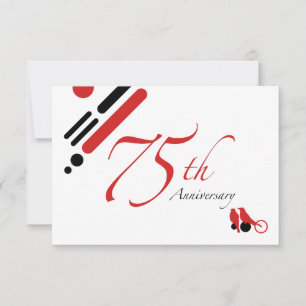 75th Anniversary (mod birds) Invitation