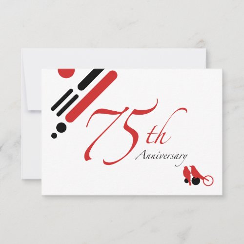 75th Anniversary mod birds Invitation