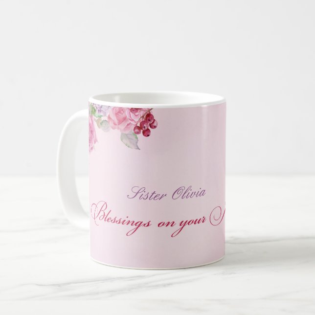 75th Anniversary of Religious Life Catholic Nun Coffee Mug (Front Left)