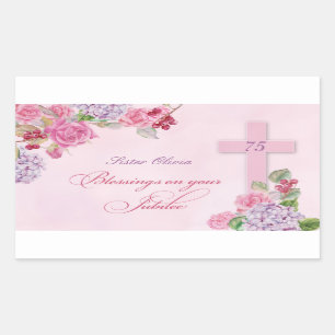75th Anniversary of Religious Life Catholic Nun Rectangular Sticker