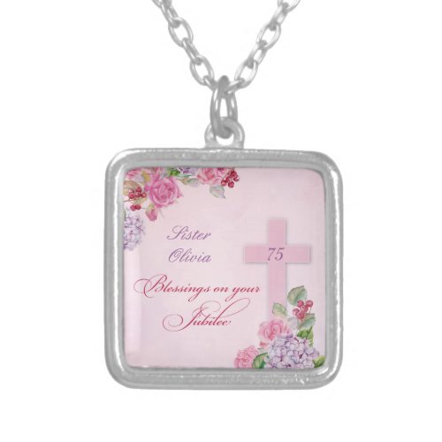 75th Anniversary of Religious Life Catholic Nun Silver Plated Necklace