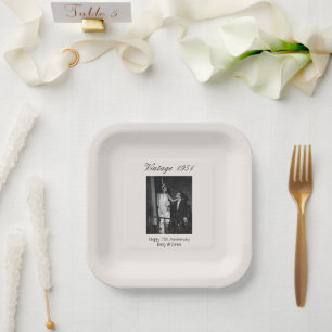 75th Anniversary Party Supplies Wedding Photo Paper Plates