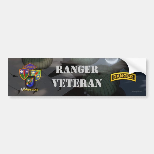75th army airborne ranger veterans bumper sticker (Front)