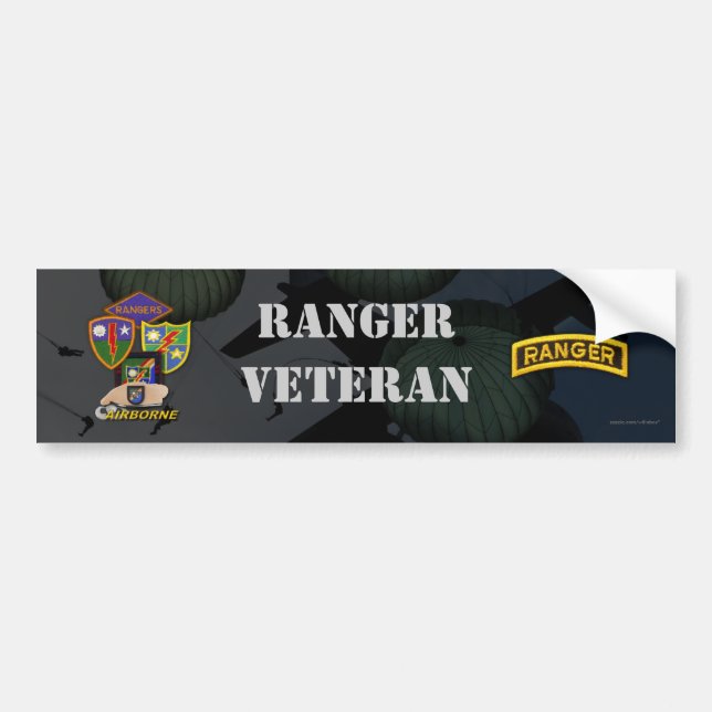 75th army airborne ranger veterans bumper sticker (Front)