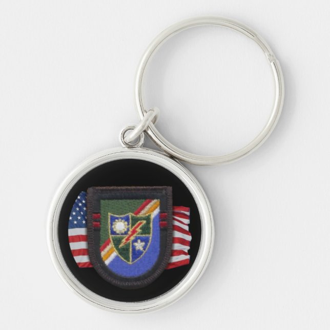 75th army airborne rangers veterans vets flash Key Keychain (Front)