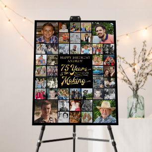 75th Birthday 42 Photo Collage YEARS IN THE MAKING Foam Board