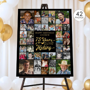 75th Birthday 42 Photo Collage YEARS IN THE MAKING Foam Board
