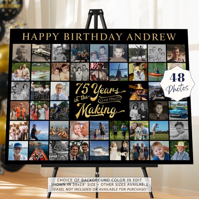 75th Birthday 48 Photos 75 Years in the Making Foam Board (Creator Uploaded)