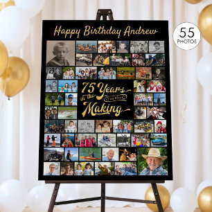 75th Birthday 55 Photo Collage YEARS IN THE MAKING Foam Board