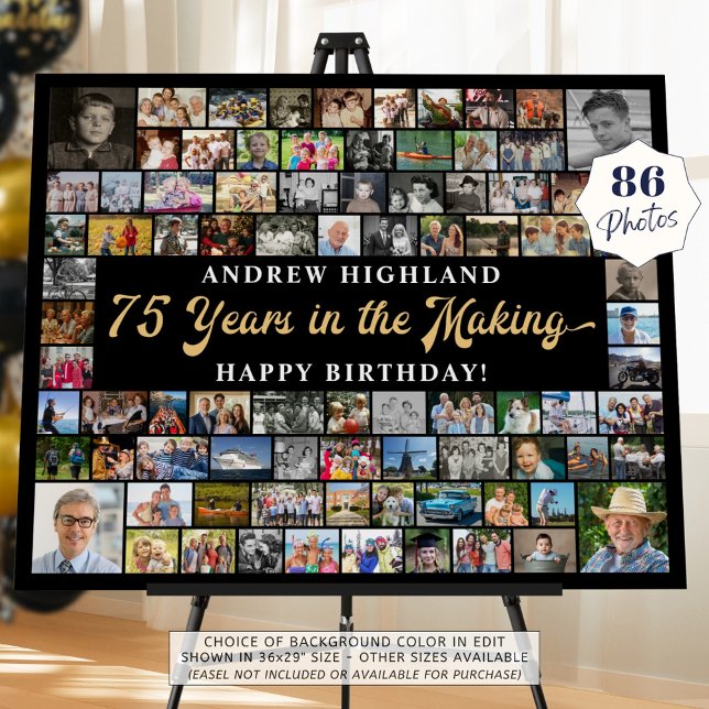 75th Birthday 86 Photos 75 Years in the Making Foam Board (Creator Uploaded)