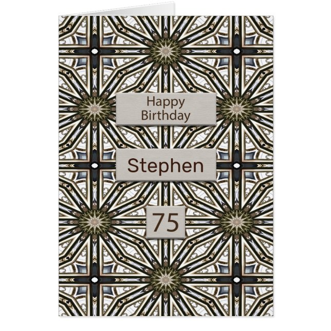 75th Birthday Abstract Mandala Design Cards (Front)