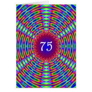 75th Birthday Abstract Trippy Swirls Cards