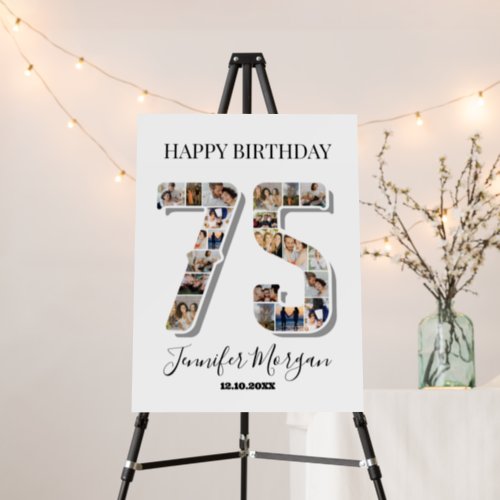 75th Birthday Anniversary Number 75 Photo Collage Foam Board