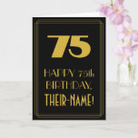 [ Thumbnail: 75th Birthday – Art Deco Inspired Look "75" & Name Card ]