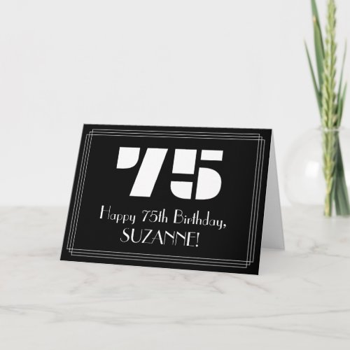 75th Birthday Art Deco Inspired Look 75  Name Card
