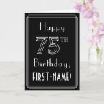 [ Thumbnail: 75th Birthday: Art Deco Style # 75 & Custom Name Card ]