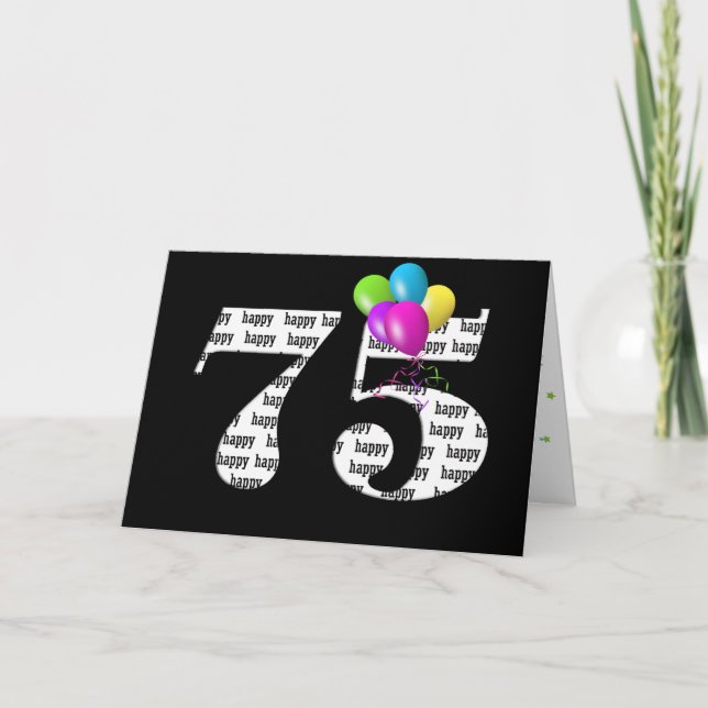 75th birthday balloon bouquet card (Front)